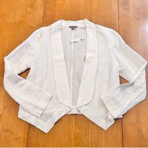 NWT Lilla P White Linen Blazer Jacket Large
